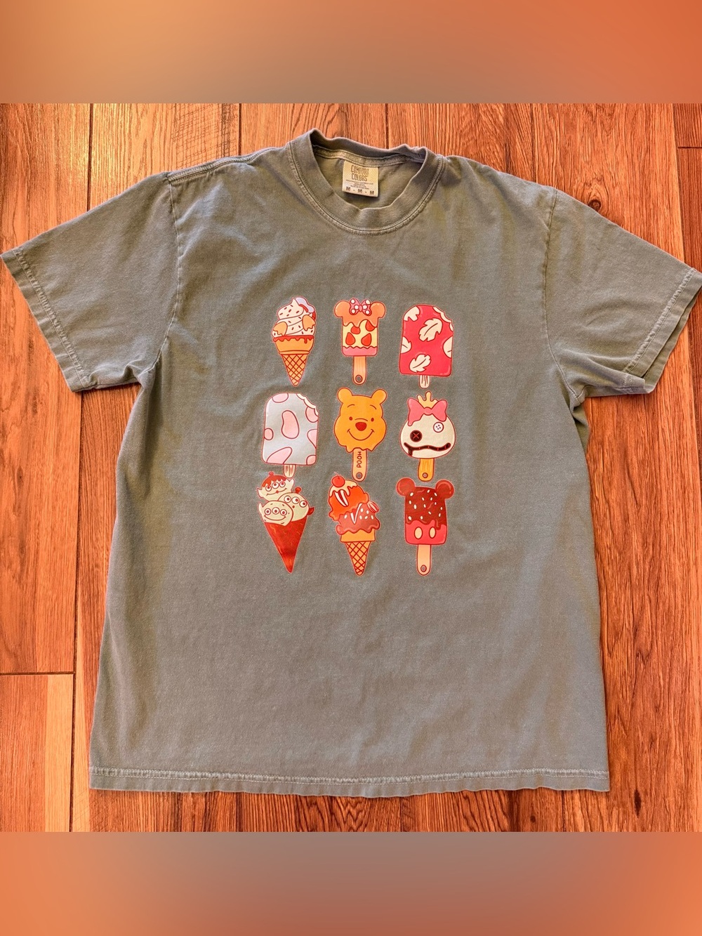 Womens Ice Cream Graphic Tee - Blue-Green
